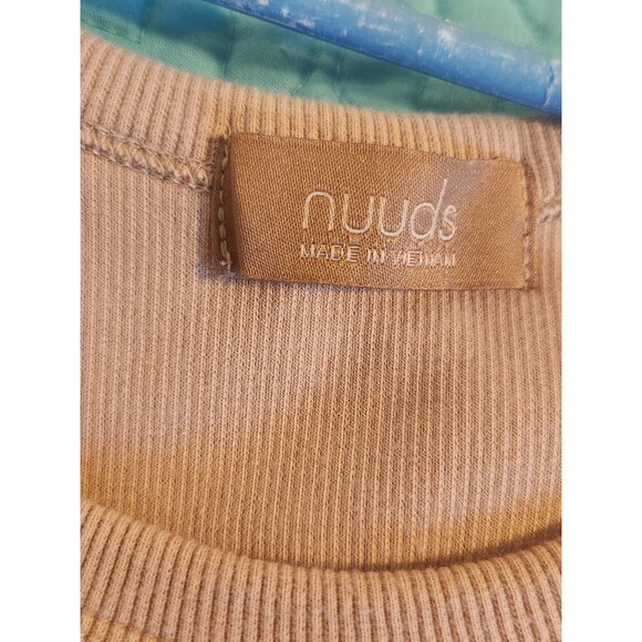 Nuuds Women's Size Large Sand Essential Ribbed Tank Top Cotton/Stretch - Picture 3 of 8